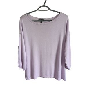 Eileen Fisher Soft Lilac Knit Top Cashmere Silk Size Medium